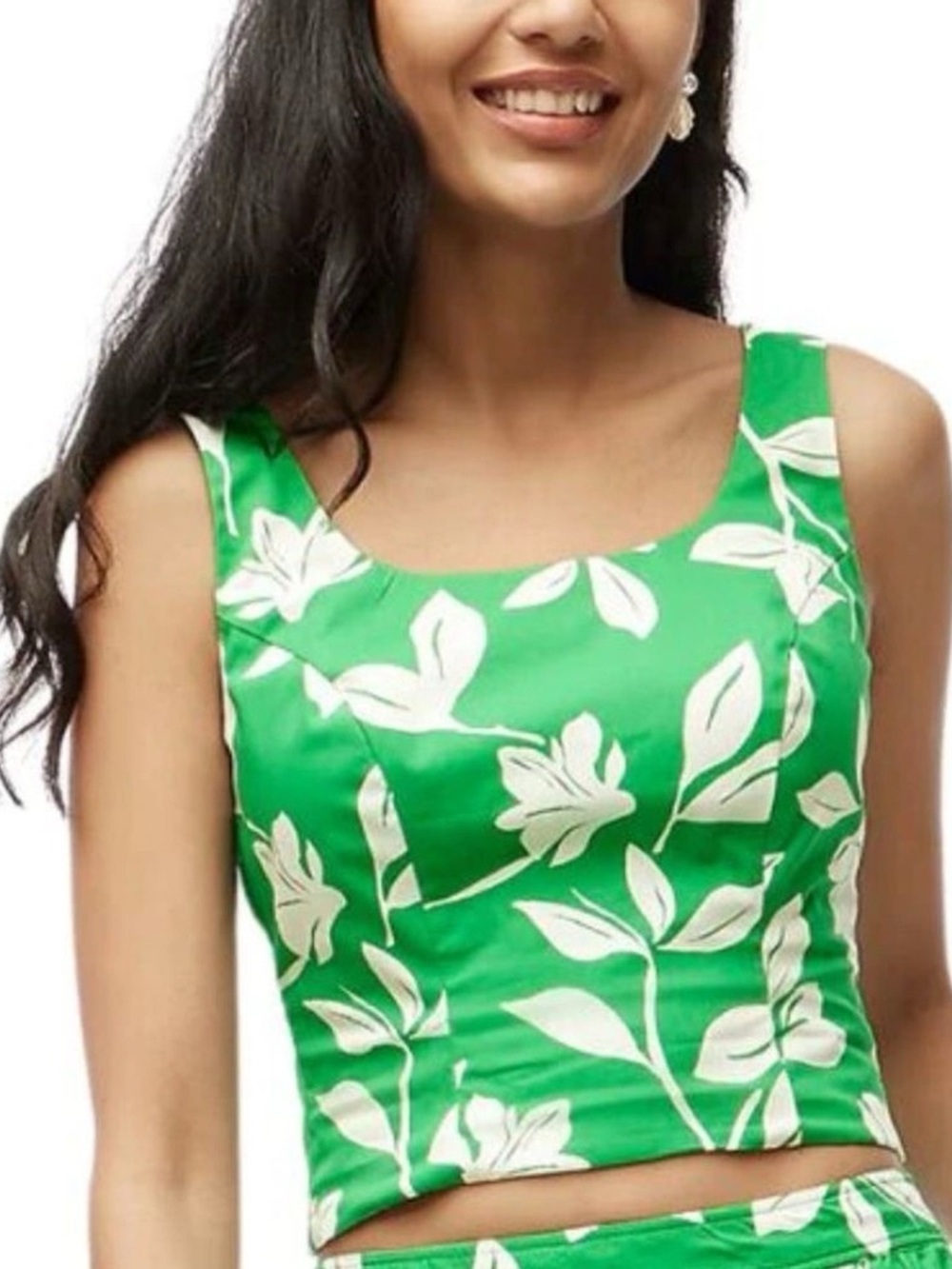 J. Crew Factory Women’s Smocked Back Cropped Floral Tank Top